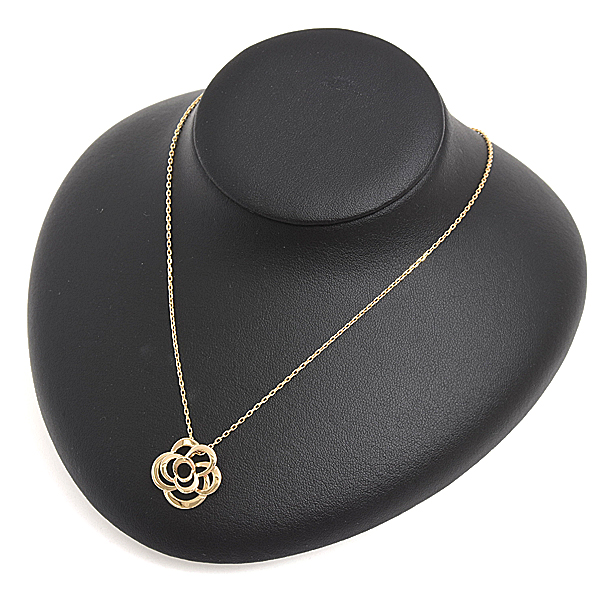 シャネル ネックレス レディース カメリア ペンダント イエローゴールド フラワー 花 CHANEL J2925 750YG K18 中古