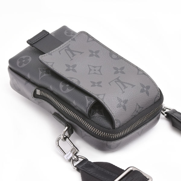 ルイヴィトン バッグ メンズ ダブルフォンポーチ ショルダーバッグ モノグラム エクリプス M81321 Louis Vuitton 中古