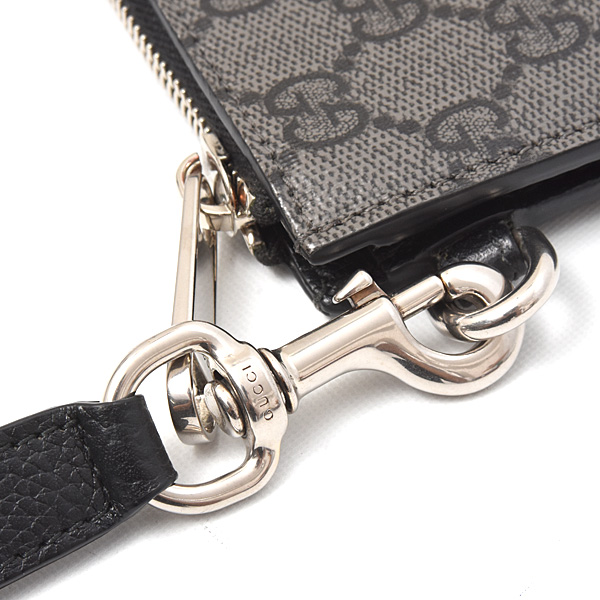 グッチ バッグ メンズ GGスプリーム クラッチバッグ セカンドバッグ PVC グレー GUCCI 768374 中古