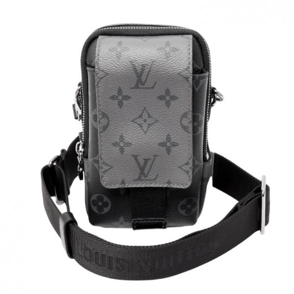ルイヴィトン バッグ メンズ ダブルフォンポーチ ショルダーバッグ モノグラム エクリプス M81321 Louis Vuitton 中古