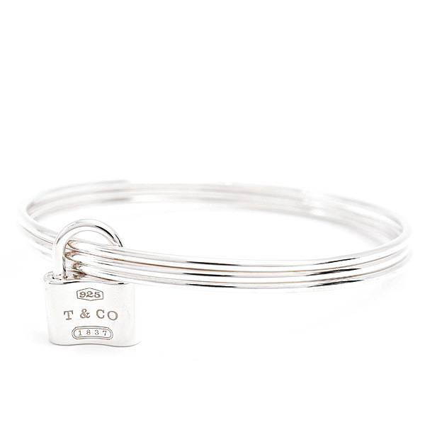 ティファニー バングル レディース 1837 カデナチャーム 3連 ブレスレット トリプルフープ シルバー SV925 TIFFANY 中古