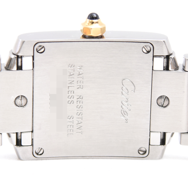 カルティエ 時計 レディース タンクフランセーズSM 電池式 ホワイト文字盤 ステンレス ゴールド Cartier W51007Q4 SS×750YG 中古