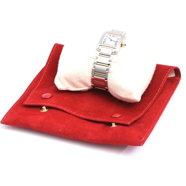 カルティエ 時計 レディース タンクフランセーズSM 電池式 ホワイト文字盤 ステンレス ゴールド Cartier W51007Q4 SS×750YG 中古