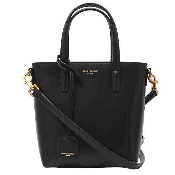 サンローラン バッグ レディース ミニ トイ ショッピング 2WAYハンドバッグ カーフ ブラック SAINT LAURENT 773995 中古