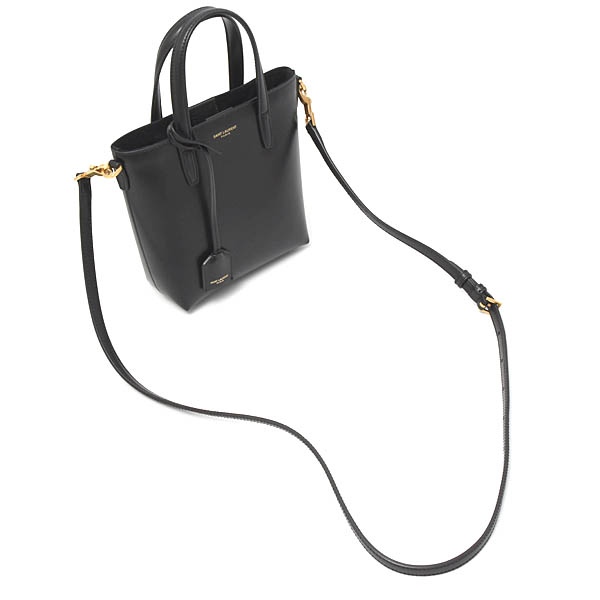 サンローラン バッグ レディース ミニ トイ ショッピング 2WAYハンドバッグ カーフ ブラック SAINT LAURENT 773995 中古