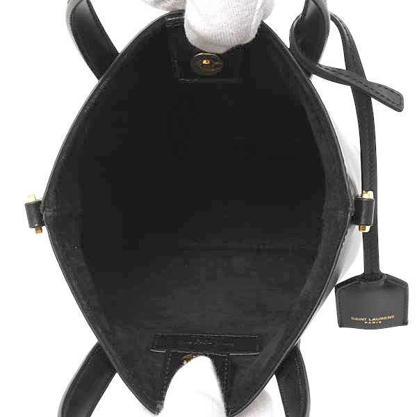 サンローラン バッグ レディース ミニ トイ ショッピング 2WAYハンドバッグ カーフ ブラック SAINT LAURENT 773995 中古