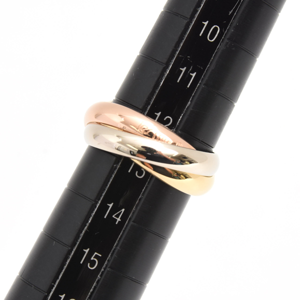 カルティエ 指輪 レディース トリニティ リング 53号 ゴールド Cartier 750YG×WG×PG 中古