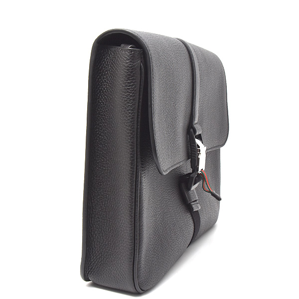 グッチ バッグ メンズ ビジネスバッグ クラッチバッグ ミディアム レザー ブラック GUCCI 816755 中古