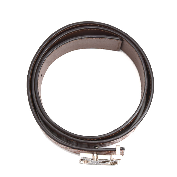 ルイヴィトン ベルト メンズ マイLVベルト アリゲーター 36mm リバーシブル ウッドバックル ブラウン Louis Vuitton N10010 中古