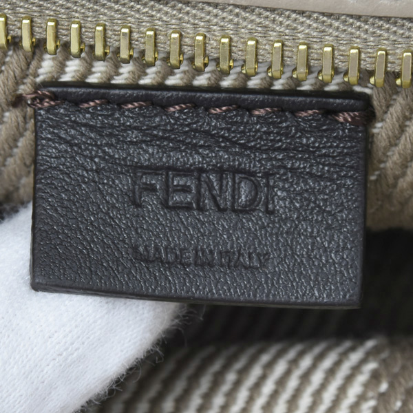 フェンディ バッグ レディース FFシェニール ロール ミニ ショルダーバッグ ドーブ・グレージュ カーフ×ファブリック FENDI 8BS096 中古