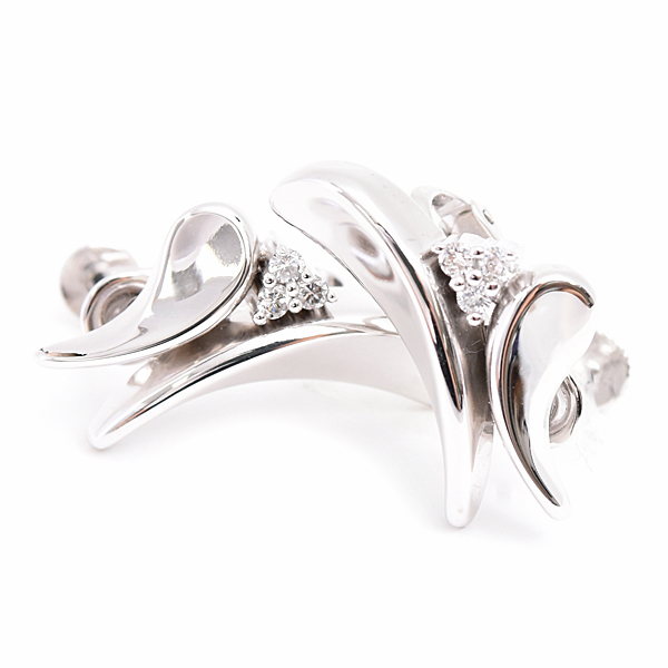 ジュネ イヤリング レディース ダイヤモンド イヤリング D0.20ct×2 ホワイトゴールド K18WG×K14WG Jeunet 中古