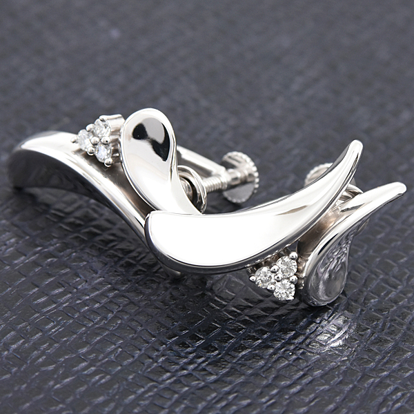 ジュネ イヤリング レディース ダイヤモンド イヤリング D0.20ct×2 ホワイトゴールド K18WG×K14WG Jeunet 中古