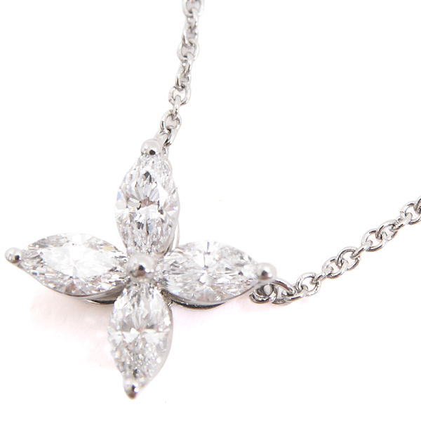 ティファニー ネックレス レディース ビクトリア ミディアム ダイヤモンド ネックレス プラチナ TIFFANY PT950 中古