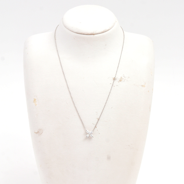 ティファニー ネックレス レディース ビクトリア ミディアム ダイヤモンド ネックレス プラチナ TIFFANY PT950 中古