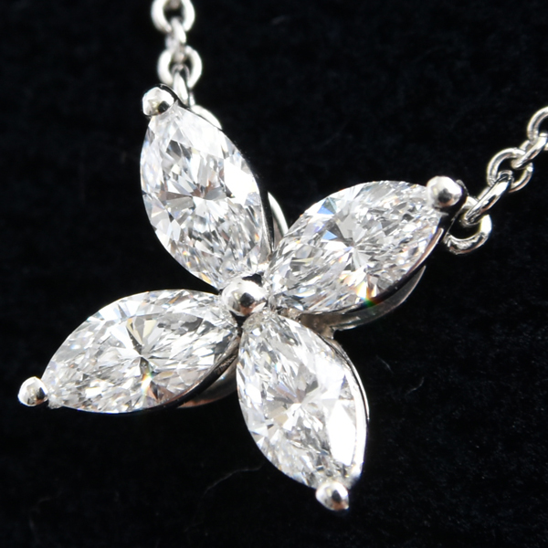 ティファニー ネックレス レディース ビクトリア ミディアム ダイヤモンド ネックレス プラチナ TIFFANY PT950 中古