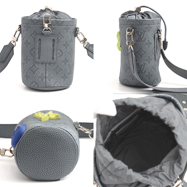 ルイヴィトン バッグ メンズ レディース トリヨンクライミング チョークポーチ モノグラム 巾着 グレー Louis Vuitton M81572 中古