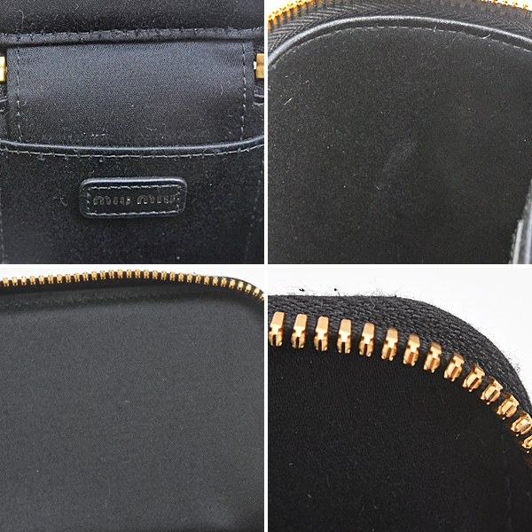 ミュウミュウ バッグ レディース マテラッセ マイクロバッグ ショルダー ラムレザー ブラック 斜め掛け 肩掛け ポーチ MIUMIU 5NR018 中古