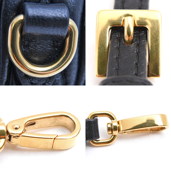 ミュウミュウ バッグ レディース マテラッセ マイクロバッグ ショルダー ラムレザー ブラック 斜め掛け 肩掛け ポーチ MIUMIU 5NR018 中古