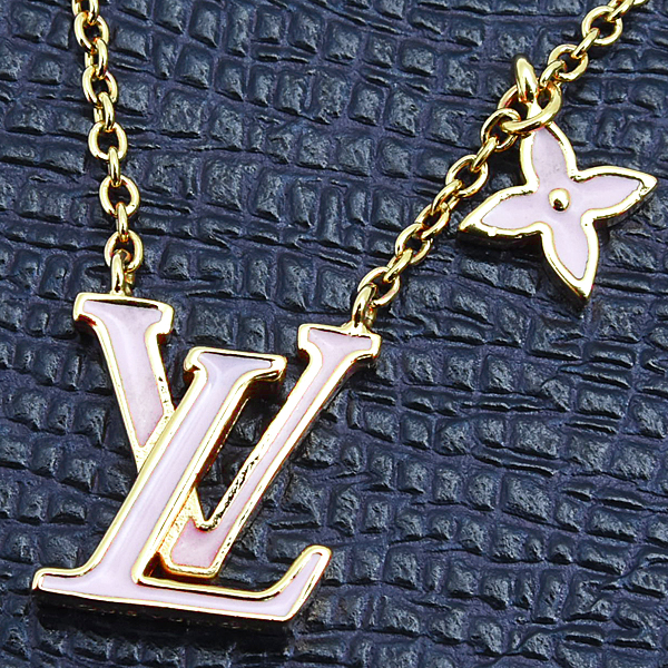 ルイヴィトン ネックレス レディース LV アイコニック エナメル ピンク フラワーチャーム M01215 Louis Vuitton 中古