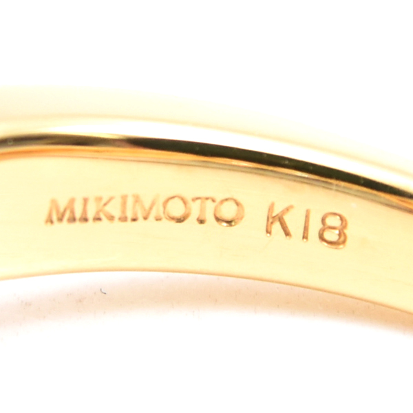 ミキモト 指輪 レディース ゴールデンパール×ダイヤ リング 10.7mm 0.46ct 11.5号 ゴールド MIKIMOTO K18 中古
