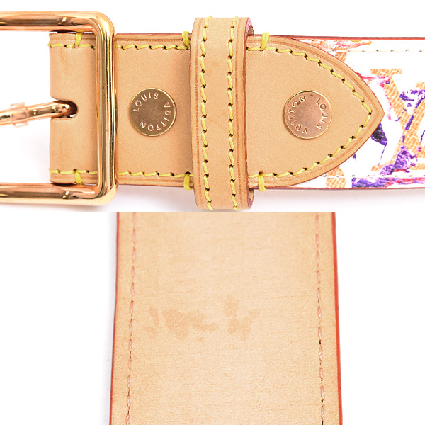 ルイヴィトン ベルト メンズ レディース モノグラム ウォーターカラー サンチュール ベルト 95/38 ブロン Louis Vuitton M9623V 中古