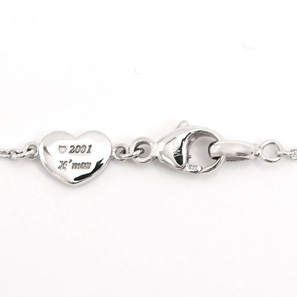 ポンテヴェキオ ネックレス レディース ダイヤモンド イニシャルK 2001年クリスマス ホワイトゴールド D0.19ct Ponte Vecchio 750WG 中古