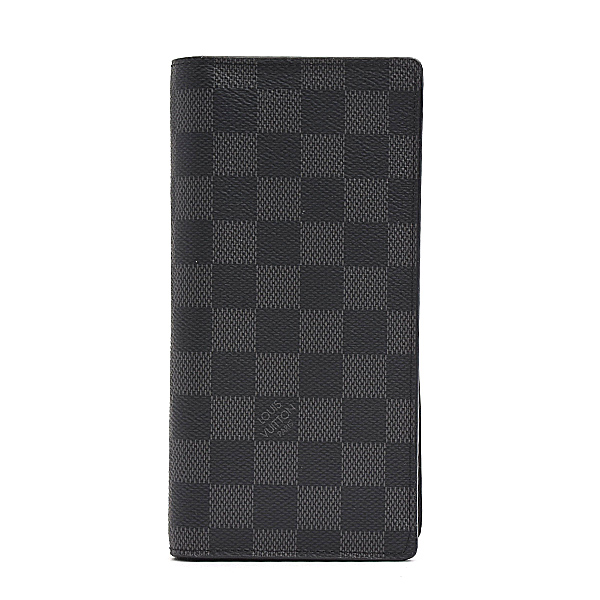 ルイヴィトン 財布 メンズ ポルトフォイユブラザ 二つ折り長財布 ダミエグラフィット ブラック Louis Vuitton N62665 中古