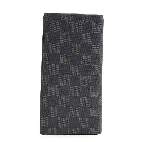 ルイヴィトン 財布 メンズ ポルトフォイユブラザ 二つ折り長財布 ダミエグラフィット ブラック Louis Vuitton N62665 中古