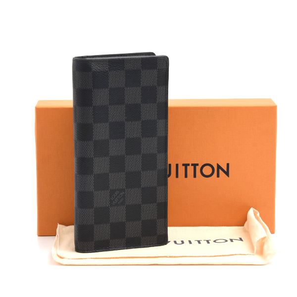 ルイヴィトン 財布 メンズ ポルトフォイユブラザ 二つ折り長財布 ダミエグラフィット ブラック Louis Vuitton N62665 中古