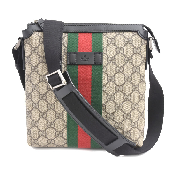 グッチ バッグ メンズ レディース フラット メッセンジャーバッグ ショルダーバッグ GGスプリーム シェリーライン GUCCI 471454 中古