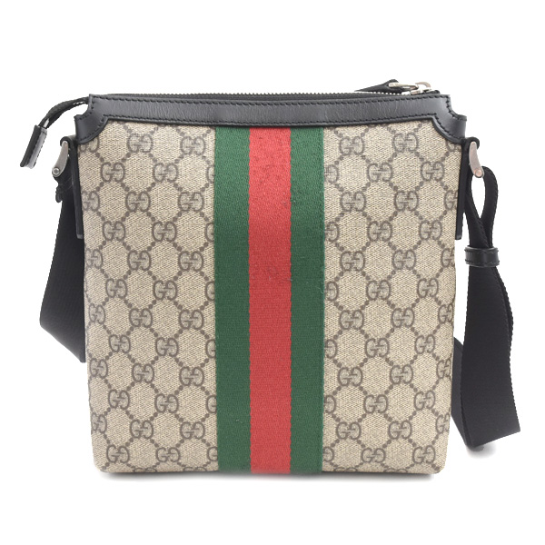 グッチ バッグ メンズ レディース フラット メッセンジャーバッグ ショルダーバッグ GGスプリーム シェリーライン GUCCI 471454 中古