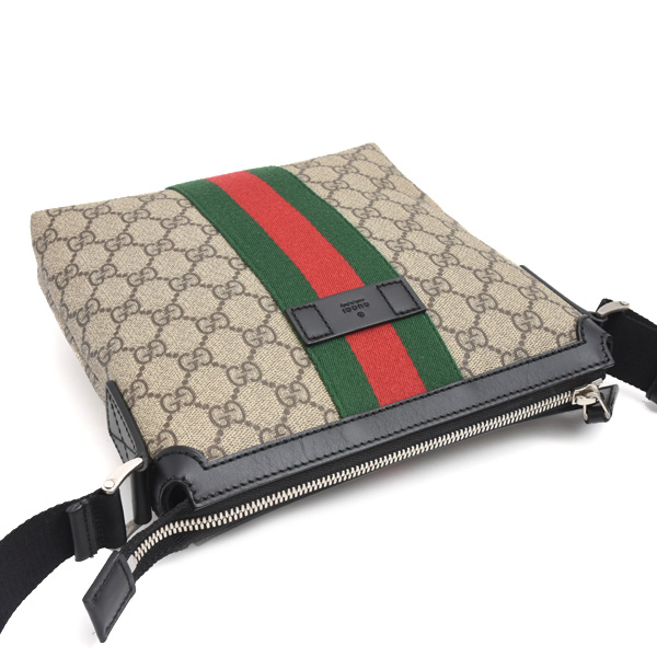 グッチ バッグ メンズ レディース フラット メッセンジャーバッグ ショルダーバッグ GGスプリーム シェリーライン GUCCI 471454 中古