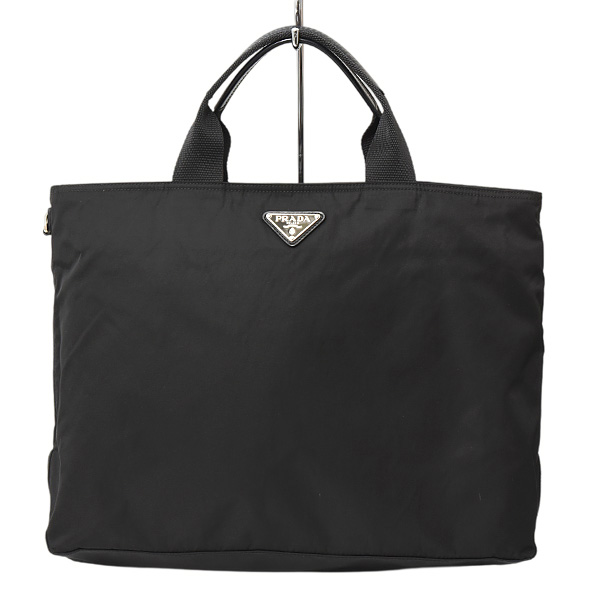 プラダ バッグ レディース メンズ トートバッグ ショルダーバッグ 2WAY ナイロン×レザー NERO PRADA 1BG867 中古