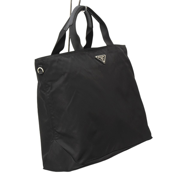 プラダ バッグ レディース メンズ トートバッグ ショルダーバッグ 2WAY ナイロン×レザー NERO PRADA 1BG867 中古