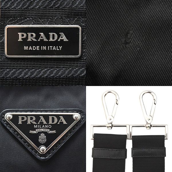 プラダ バッグ レディース メンズ トートバッグ ショルダーバッグ 2WAY ナイロン×レザー NERO PRADA 1BG867 中古