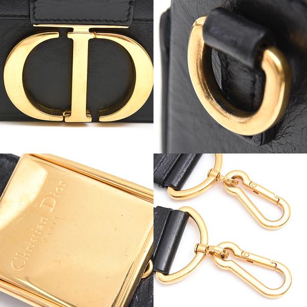 クリスチャンディオール バッグ レディース Dior 30 モンテーニュ ボックス ショルダーバッグ カーフスキン ブラック Christian Dior 中古