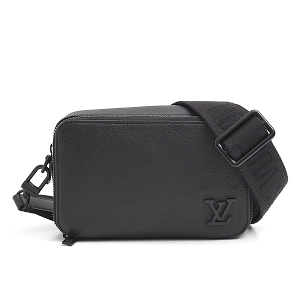 ルイヴィトン バッグ メンズ LVアエログラム アルファ ウェアラブルウォレット 2WAY ショルダーバッグ レザー ブラック Louis Vuitton M59161 中古