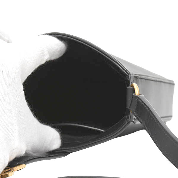 サンローラン バッグ レディース LE 5 A 7 ミニ バーティカル ショルダーバッグ レザー ブラック SAINT LAURENT 773995 中古