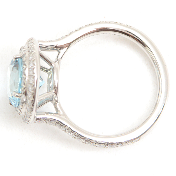 ティファニー 指輪 レディース ソレスト アクアマリン ダイヤモンド リング 8号 プラチナ TIFFANY PT950 中古
