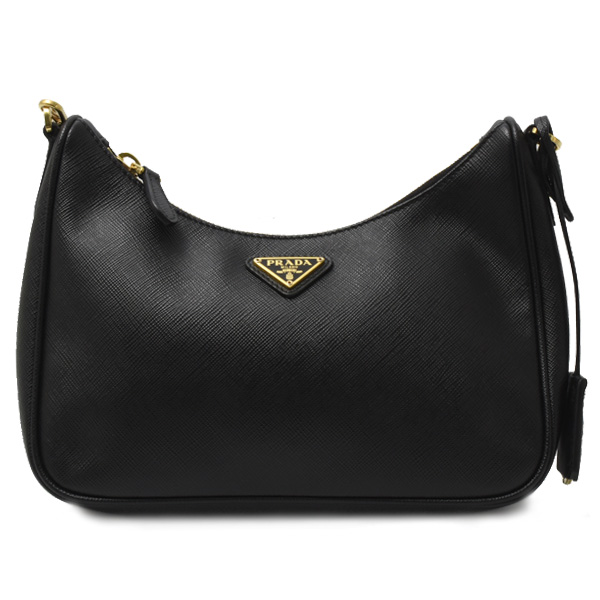 プラダ バッグ レディース Re-Edition 2005 バッグ 2WAY ショルダーバッグ サフィアーノレザー ブラック PRADA 1BH204 中古