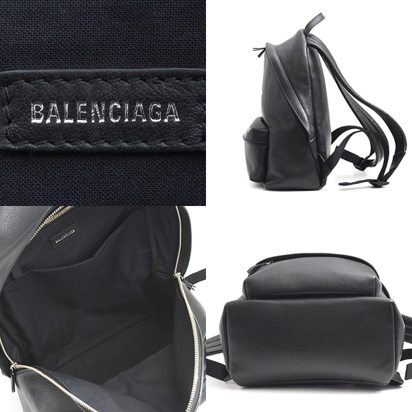 バレンシアガ バッグ メンズ レディース エブリデイ バックパック リュック レザー ブラック BALENCIAGA 552379 中古