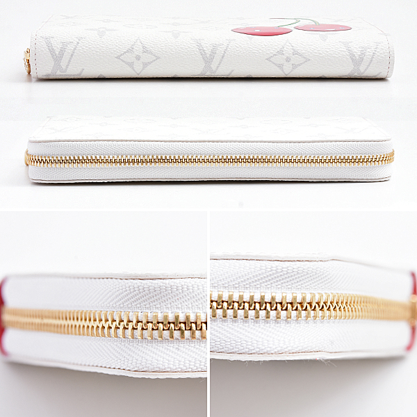 ルイヴィトン 財布 レディース モノグラム LV×TM ジッピーウォレット チェリー ホワイト レッド Louis Vuitton M14240 未使用展示品