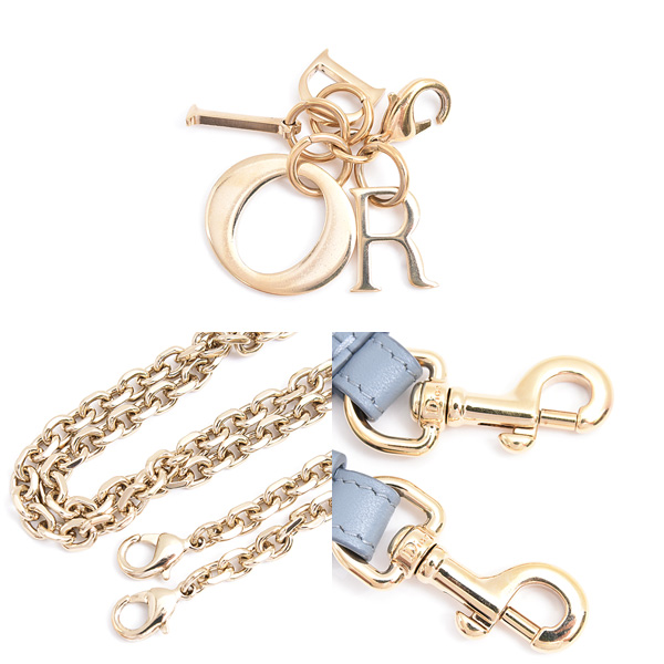 クリスチャンディオール バッグ レディース カナージュ レディディオール フォンホルダー ラムスキン ブルーグレー系 Christian Dior S0872ONMJ 中古