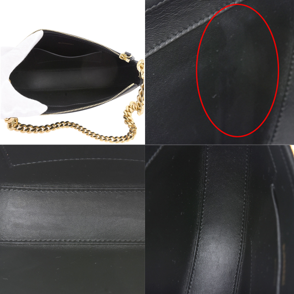 バーバリー バッグ レディース オリンピア チェーン ショルダーバッグ カーフ ブラック BURBERRY 中古