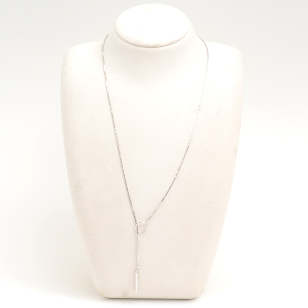 グッチ ネックレス ユニセックス ラリアット ネックレス ホワイトゴールド GUCCI 750WG 中古