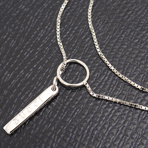 グッチ ネックレス ユニセックス ラリアット ネックレス ホワイトゴールド GUCCI 750WG 中古