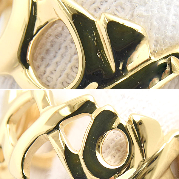 ティファニー 指輪 レディース ラブ&キス リング 実測サイズ13号 幅9.9mm イエローゴールド カットアウト TIFFANY 750YG K18YG 中古