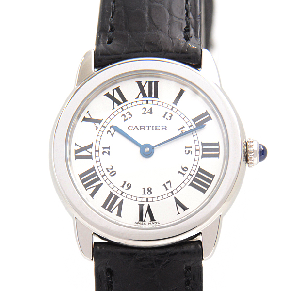 カルティエ 時計 レディース ロンドソロ SM 電池式 シルバー文字盤 ステンレス Cartier SS W6700155 中古
