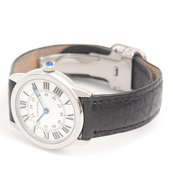 カルティエ 時計 レディース ロンドソロ SM 電池式 シルバー文字盤 ステンレス Cartier SS W6700155 中古