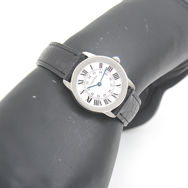 カルティエ 時計 レディース ロンドソロ SM 電池式 シルバー文字盤 ステンレス Cartier SS W6700155 中古